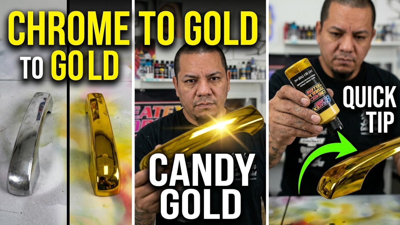 How to Turn Chrome to Gold using Candy from Createx