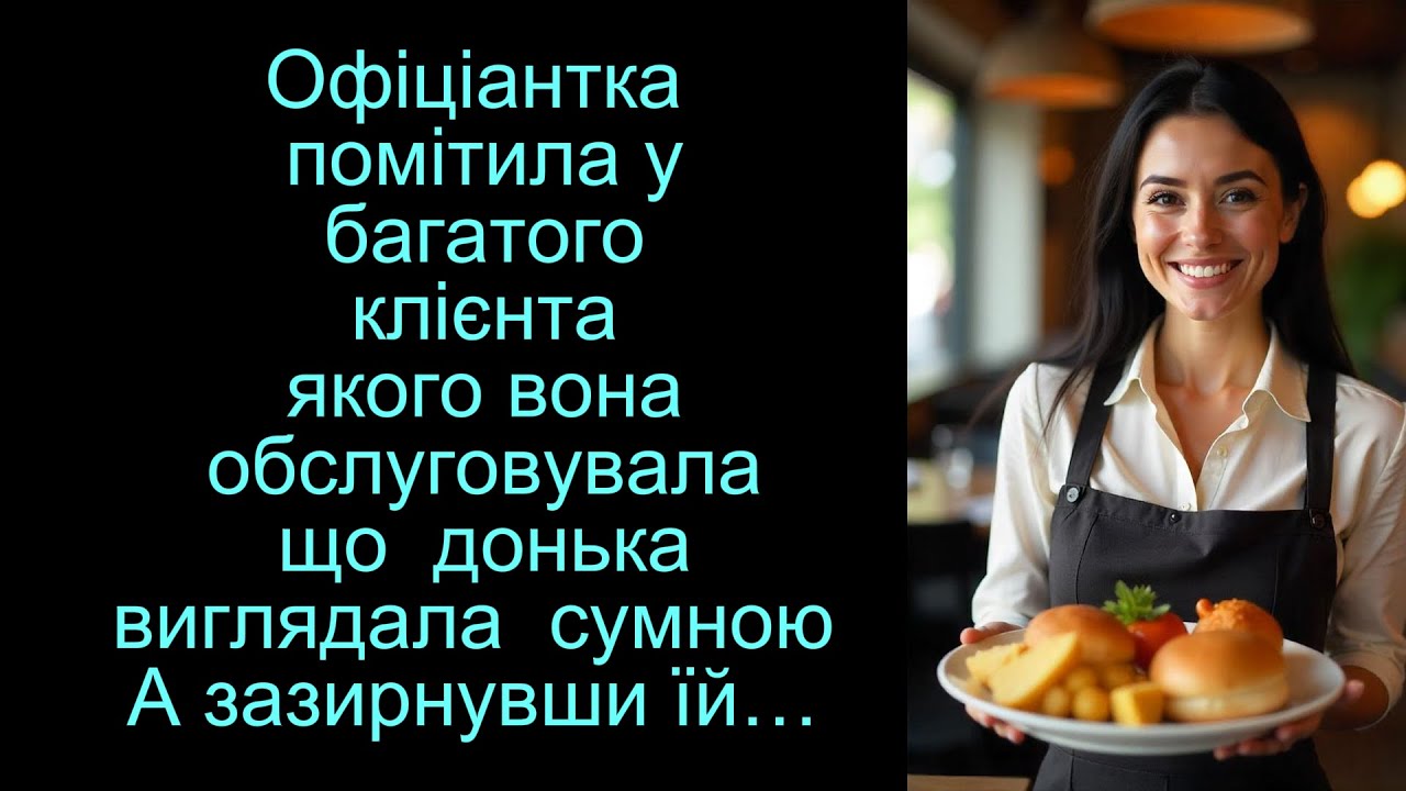 Офіціантка помітила у багатого клієнта якого вона обслуговувала що  донька виглядала  сумною. А...