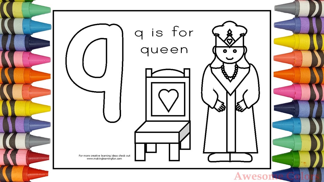 DIY ABC Coloring Queen Throne | Learn Alphabet Colour For Children