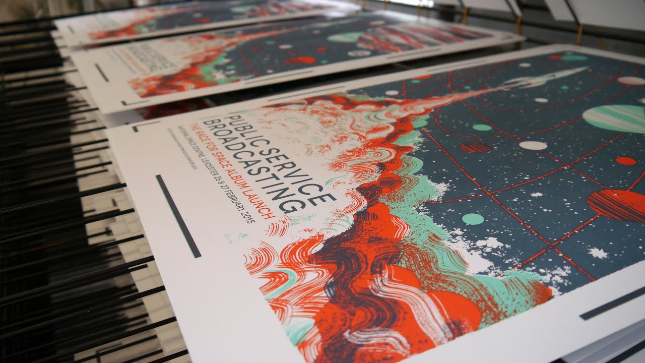 Public Service Broadcasting - Album Launch - Screenprinted Poster Process