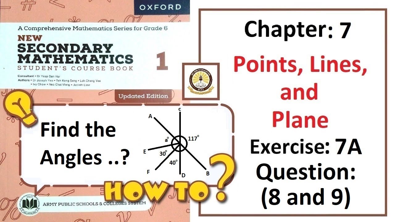Exercise 7A Questions 8, and 9 (Geometry) – Math Class 6 Army Public School (APS).