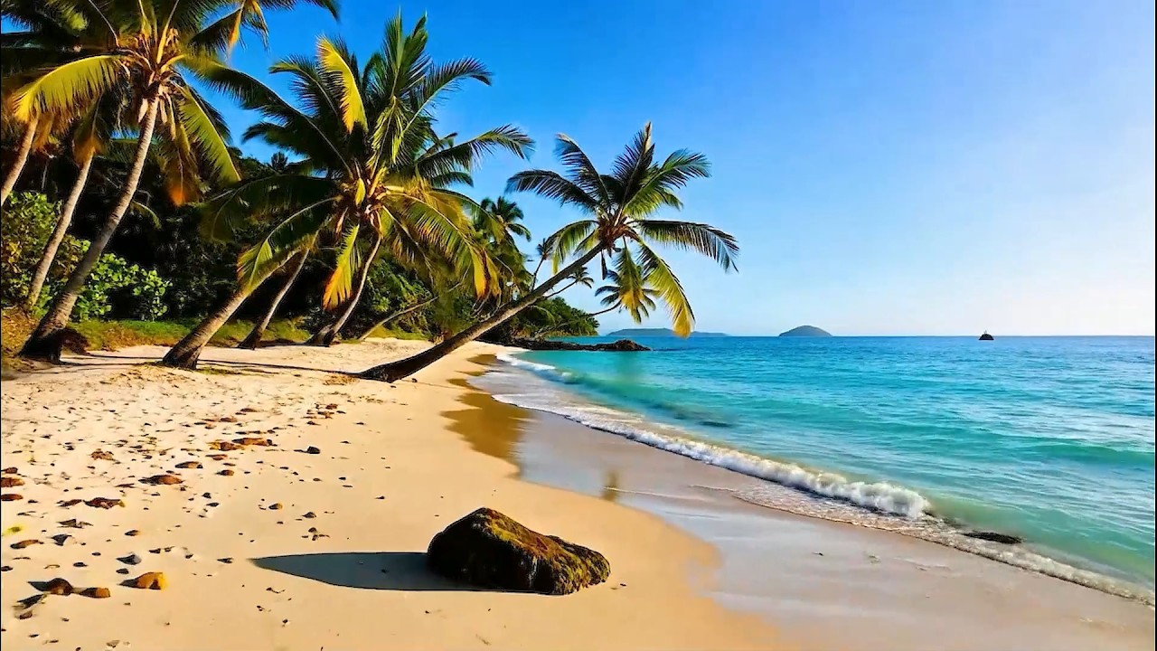 Tropical Paradise Beach &mdash; Cinematic Ocean Waves & Palm Trees | Relaxing Nature Escape