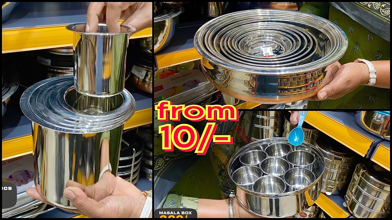 Stainless-Steel Must Visit DMART Kitchen collections Supermarkets shopping haul & Festival offers