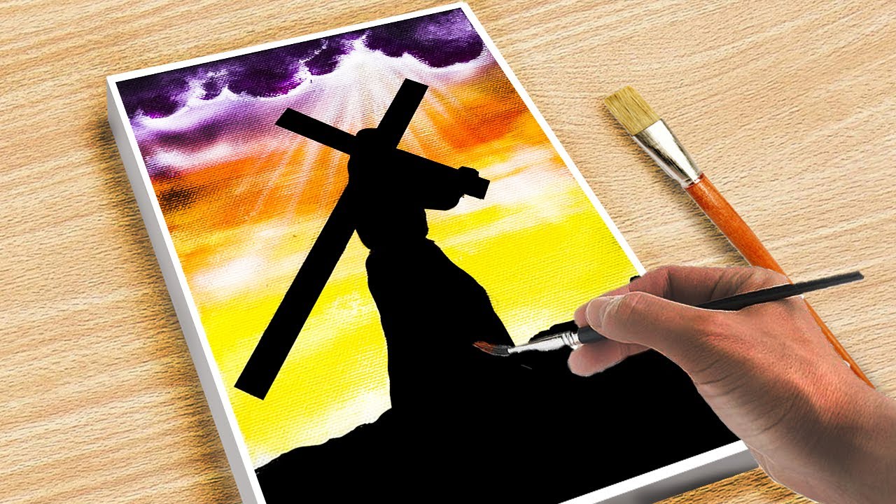 Way Of Cross Easy Acrylic Painting For beginners | Good Friday special Tutorial