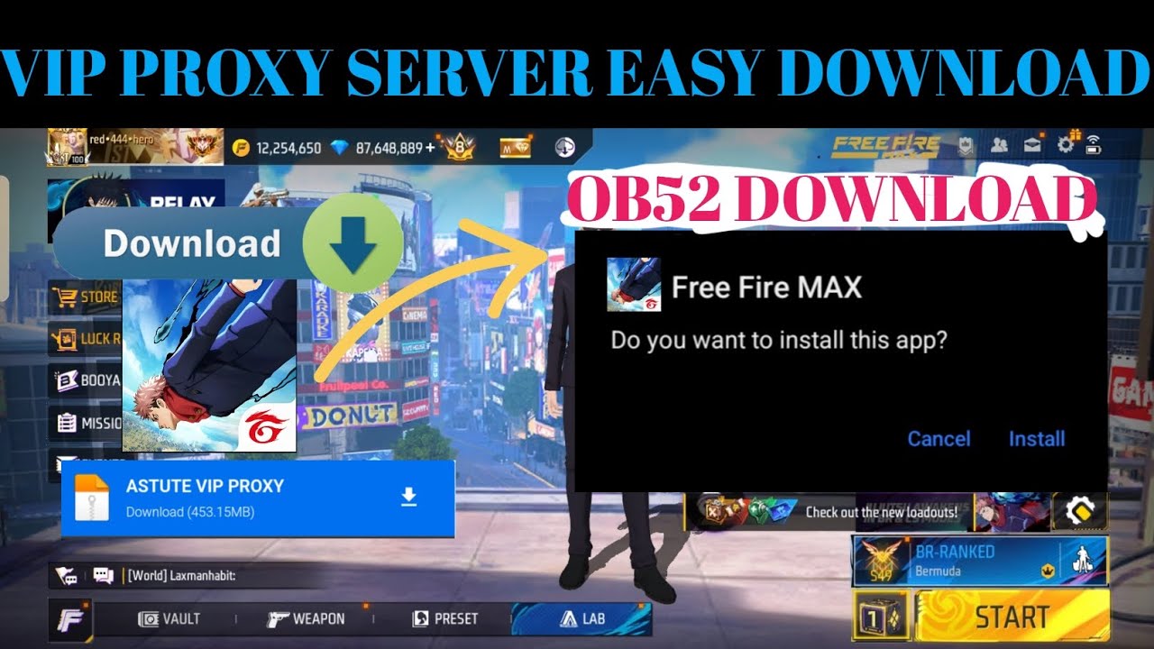 #freefire VIP PROXY SERVER DOWNLOAD