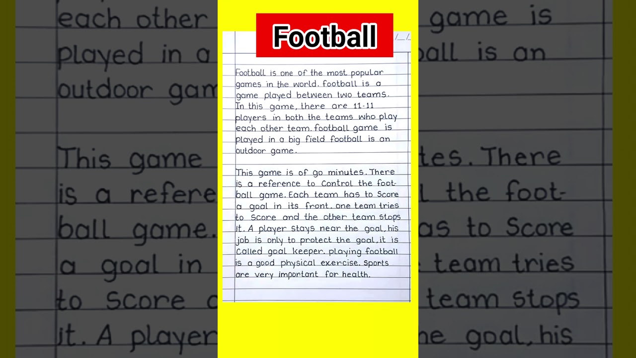 Essay on Football | Essay on football in english #essay #football #shorts