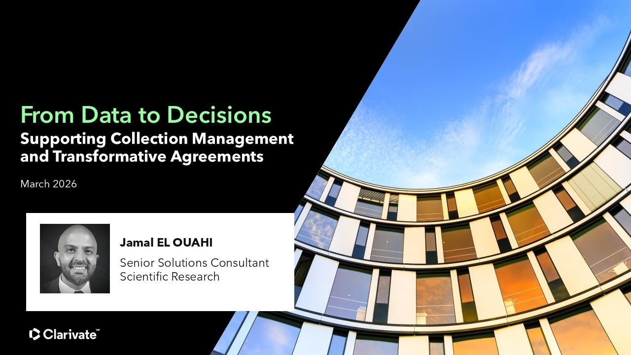 From Data to Decisions Supporting Collection Management and Transformative Agreements