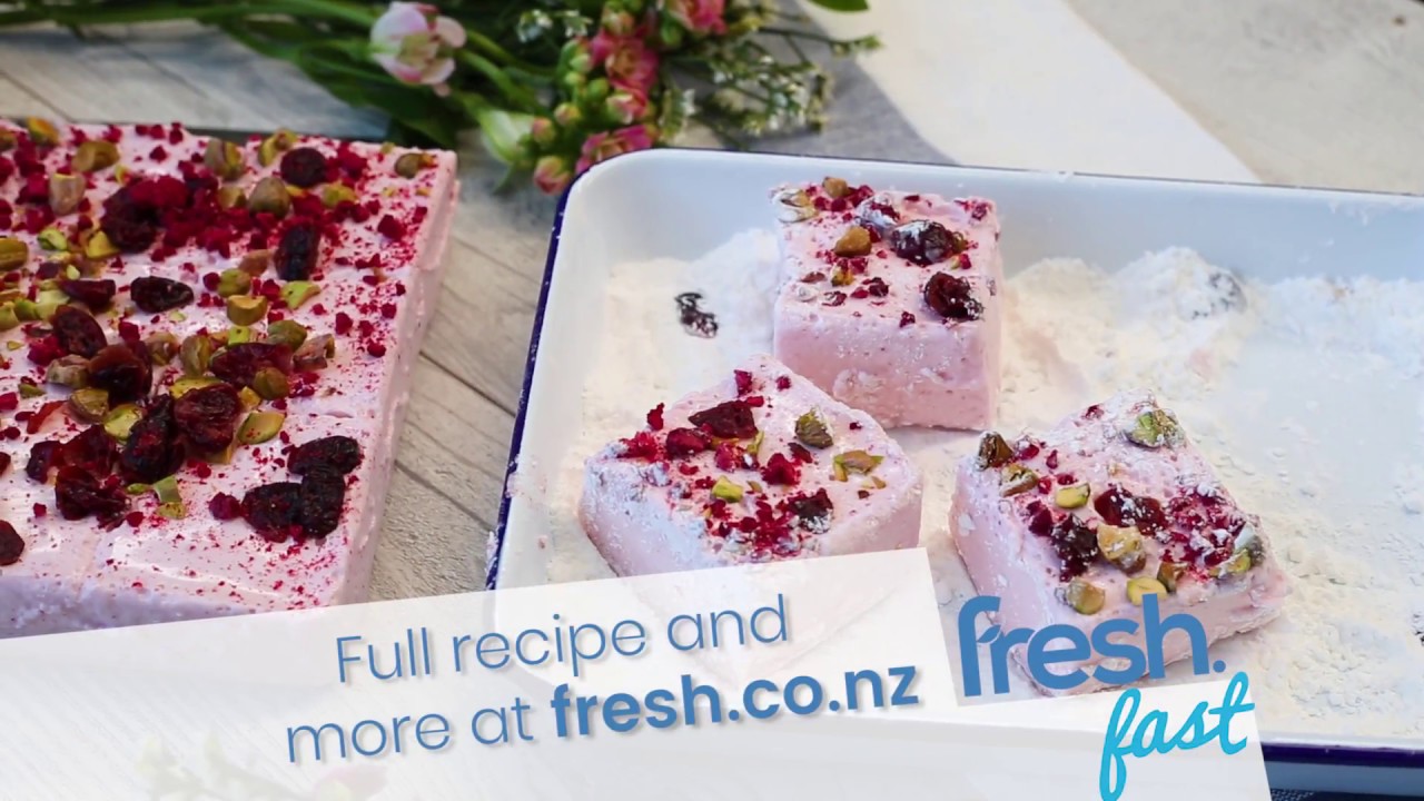 FreshFast Cranberry, Pistachio and Raspberry Marshmallows