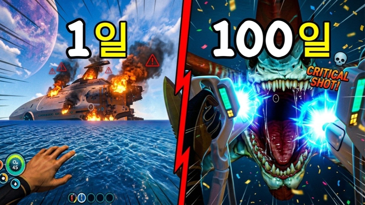 서브노티카 100일 동안 심해 괴물 서열 정리하고 탈출하기!