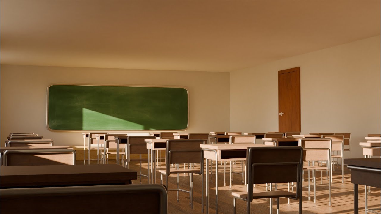 Highschool Classroom Modeling in Blender #blender#3d#blendertutorial#blender3dmodel#blendermodeling