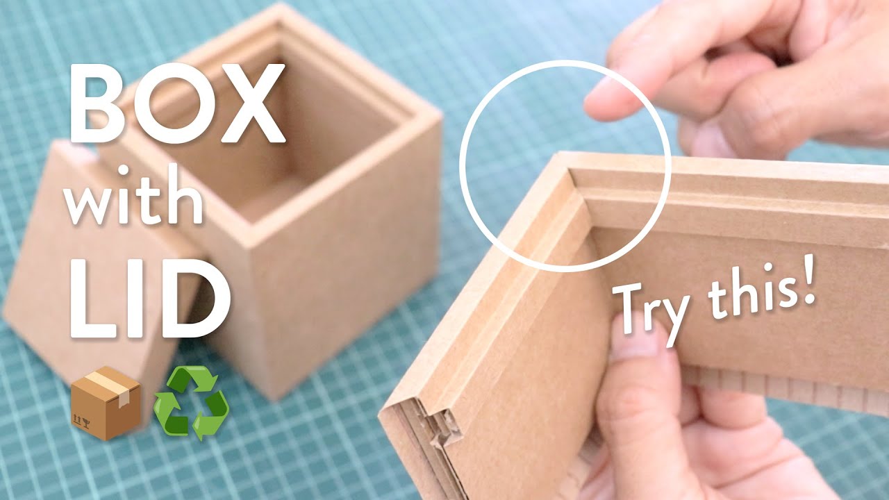 Try this! A smart way to make Seamless Lid Stoppers for the box with lid. #cardboardcraft #upcycling
