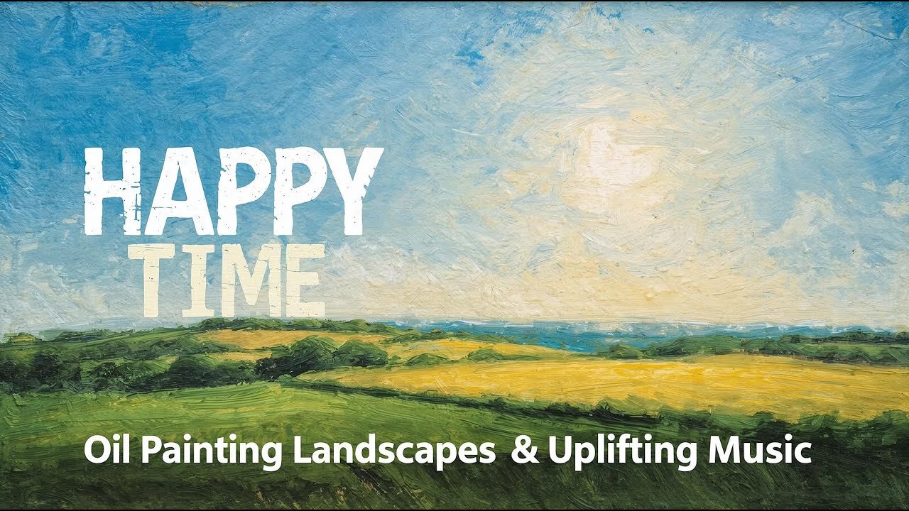 Happy Time | Oil Painting Landscapes & Uplifting Music (1 Hour)