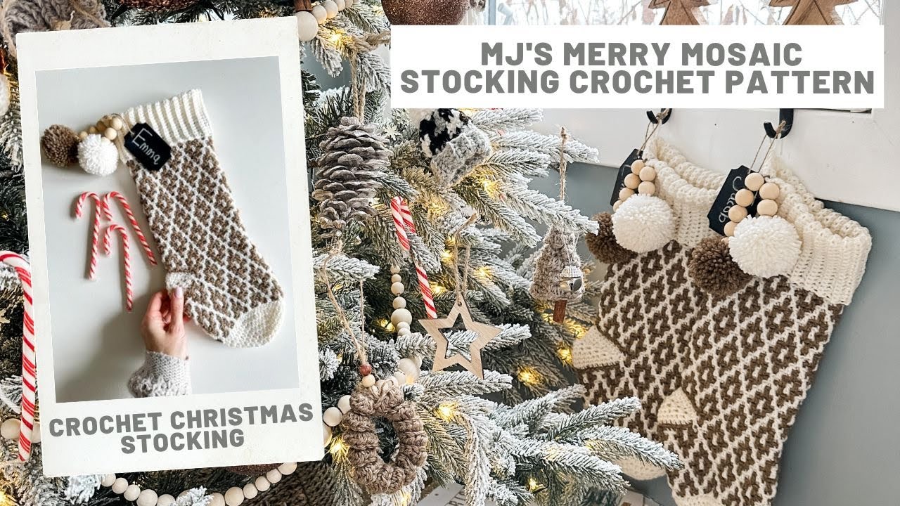 Merry Mosaic Stocking Crochet Pattern
