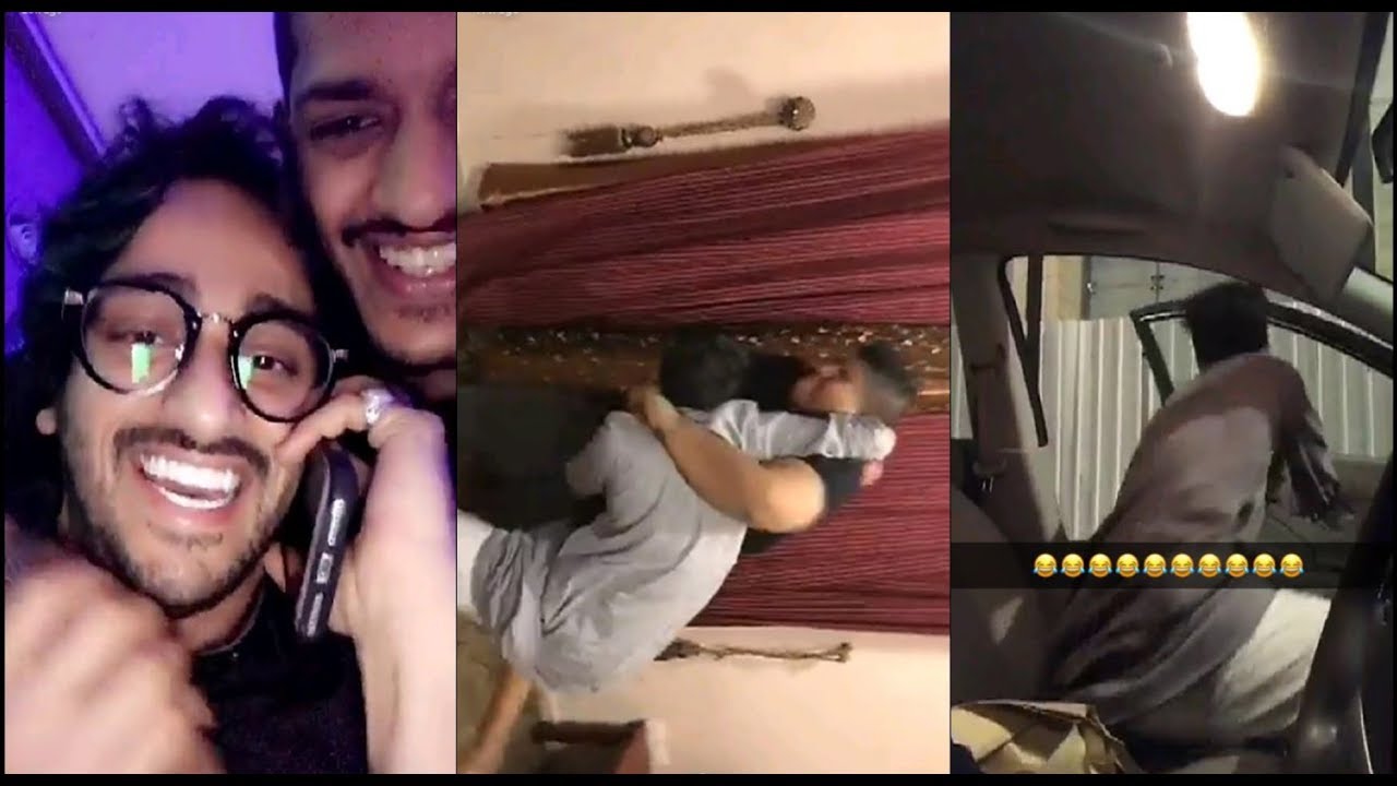 احمد البارقي يطلع من سياره فيصل + مصارعه حره بين حسام واحمد !!!!
