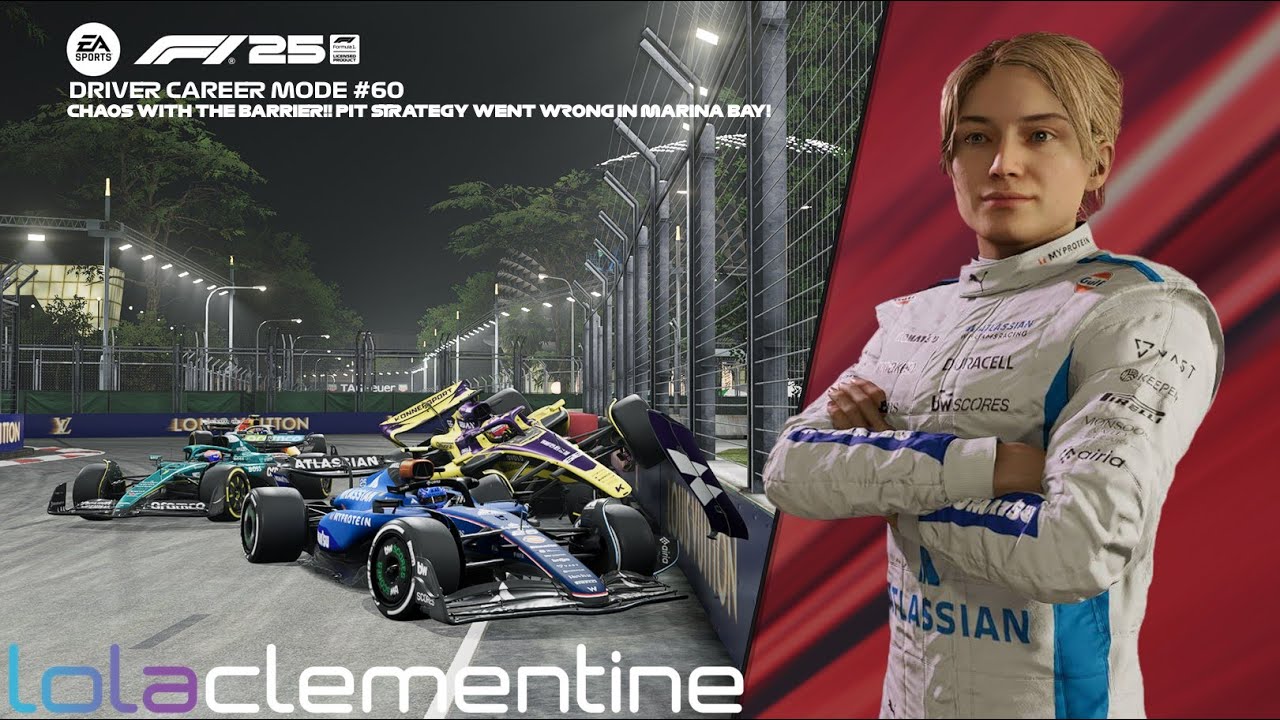 F1 25 Driver Career Mode - Part 60 - Chaos with the Barrier!! Pit Strategy went wrong in Marina Bay!
