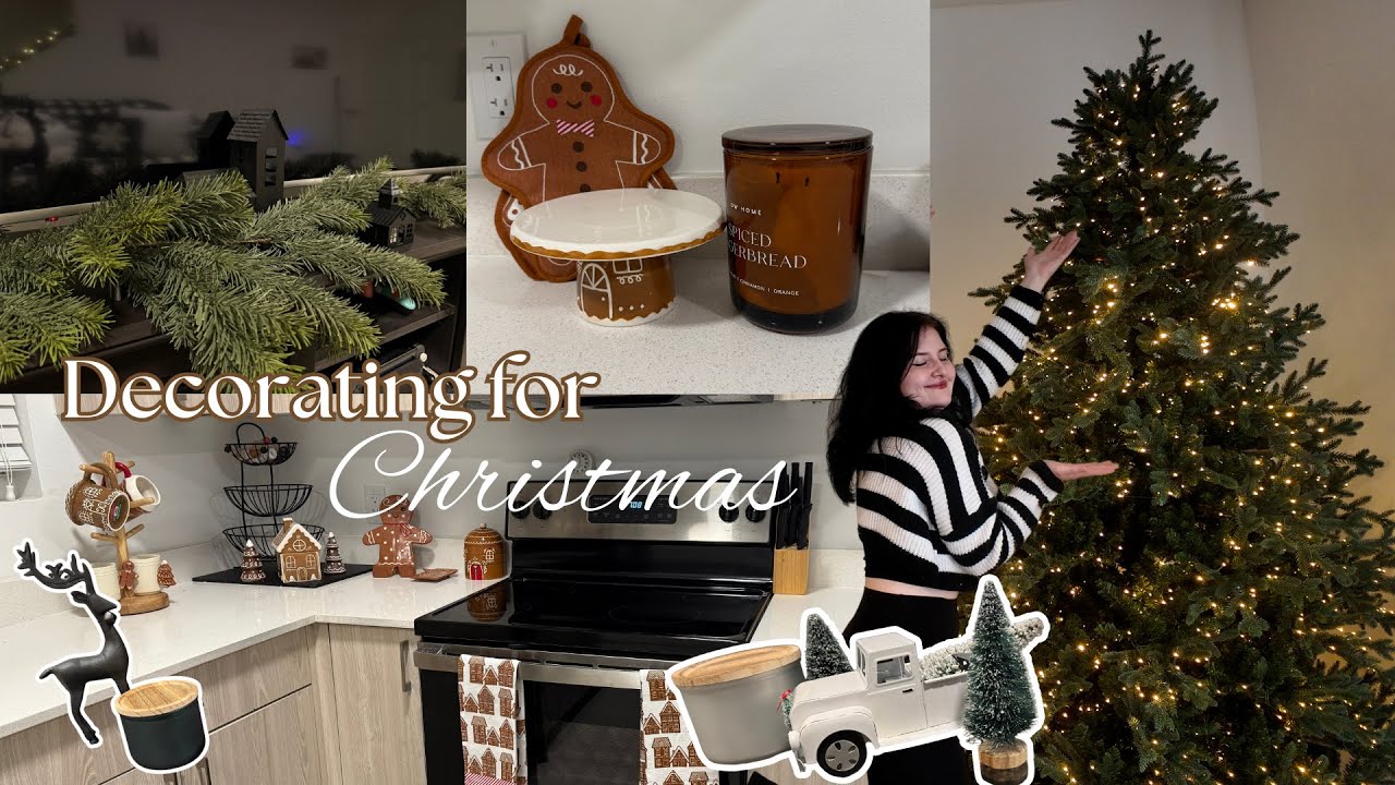 DECORATE FOR CHRISTMAS ✨🎄💖  the kitchen + living room + christmas tree