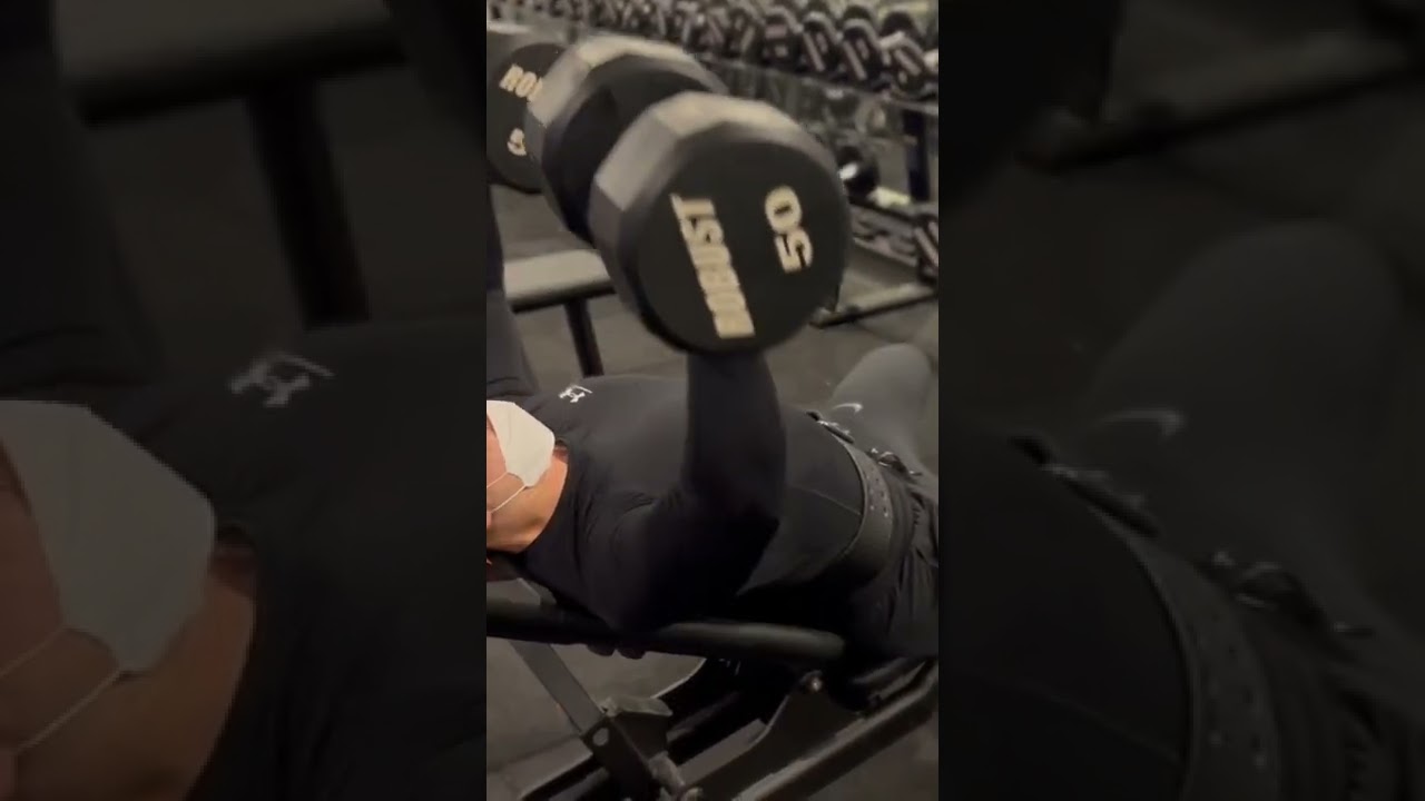190cm 100kg 50kg 덤벨프레스 #short
