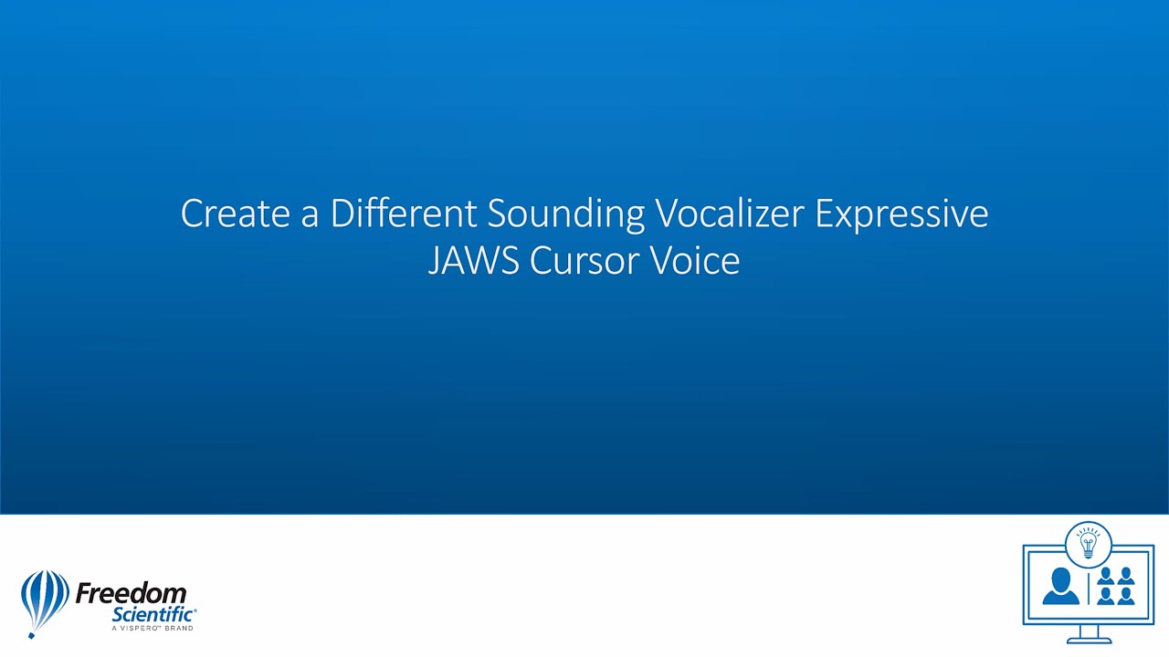 Create a Different Sounding Vocalizer Expressive JAWS Cursor Voice