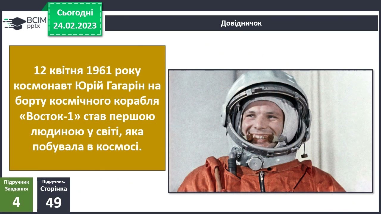 ЯДС. 4 клас. Як людина освоює космос? За підручником О. Волощенко, О. Козак, Г. Остапенко