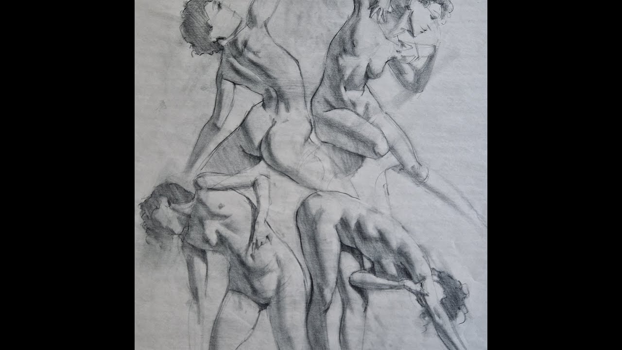 figure sketch 137 - compressed charcoal gesture sketches  pt 3