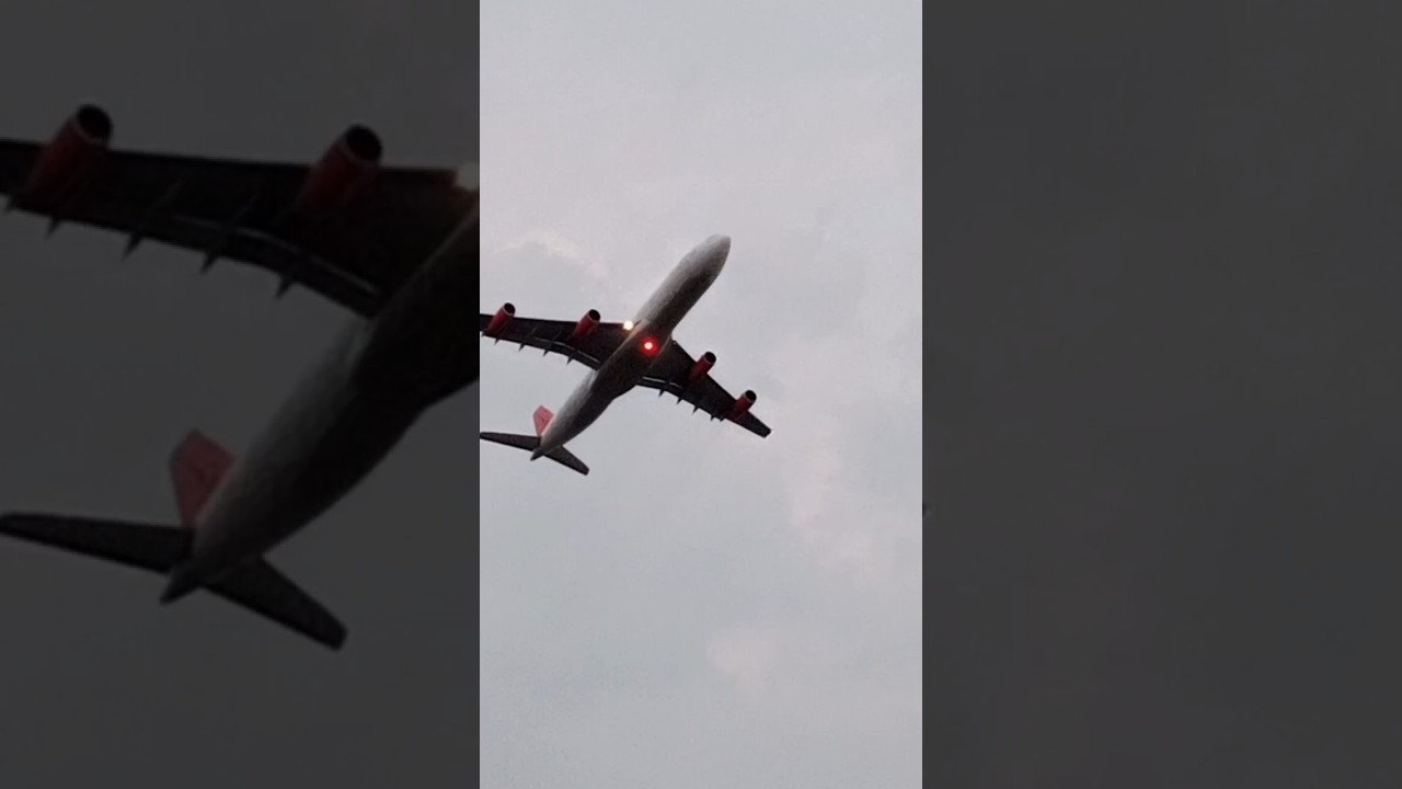 Kam Air Airbus A340 taking off with smoke coming out of engines