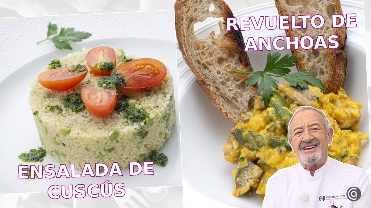 REVUELTO de ESPÁRRAGOS TRIGUEROS y ENSALADA de CUSCÚS con Arguiñano