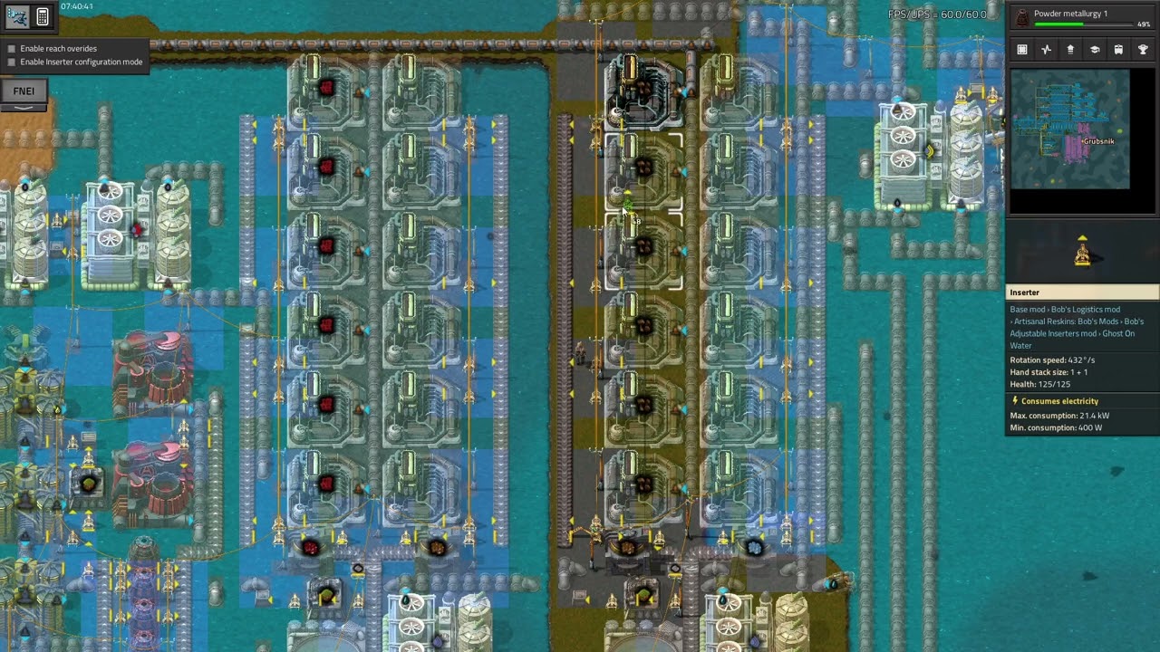 Grubsniks Factorio Seablock 5.16 Speedrun - Part 16 - Chunk, Geodes and Solid Fuel