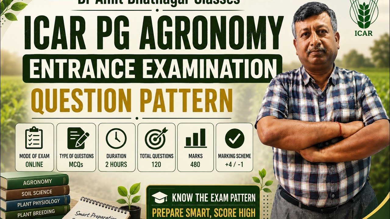 ICAR PG Agronomy Entrance Examination Question Pattern