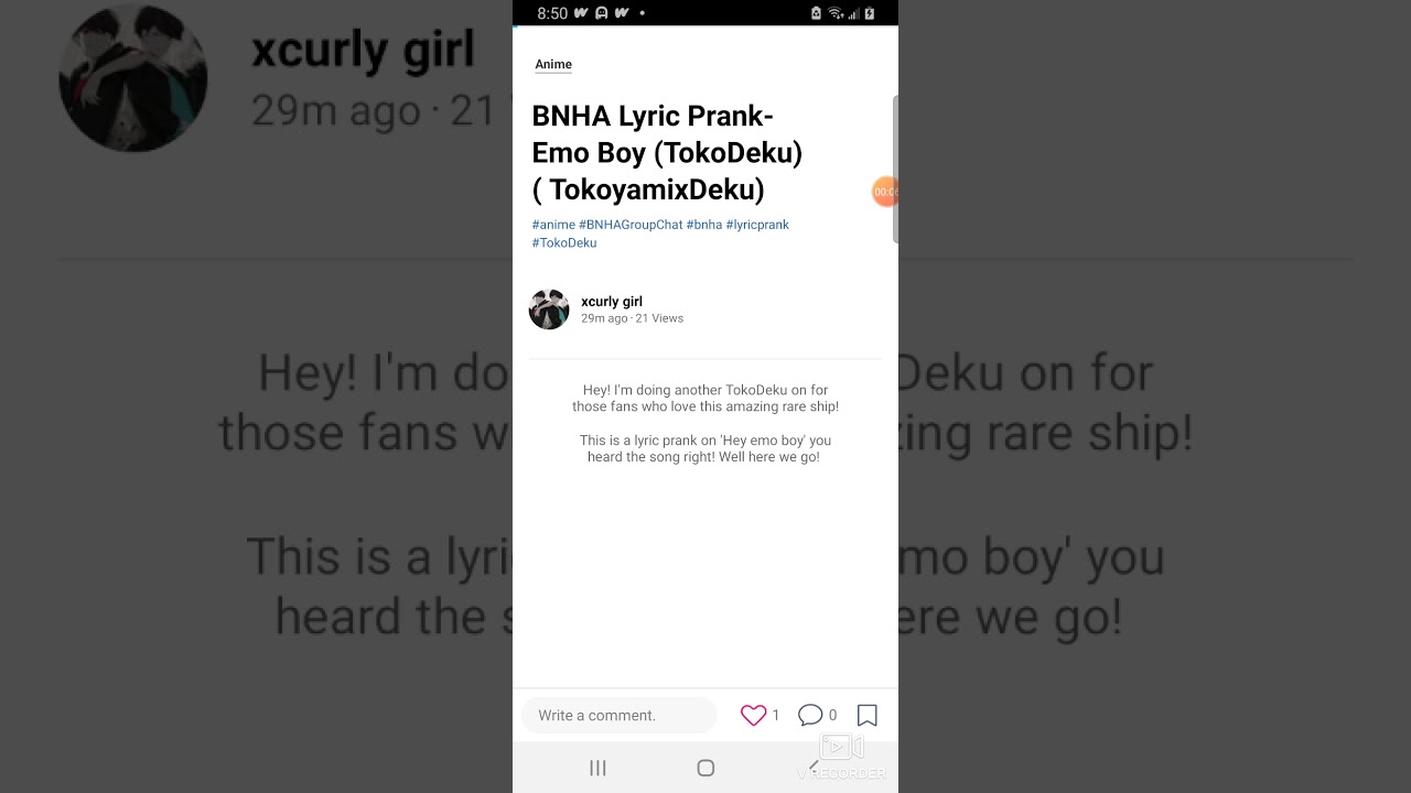 BNHA Lyric Prank- Emo Boy (TokoDeku) (TokoyamixDeku)