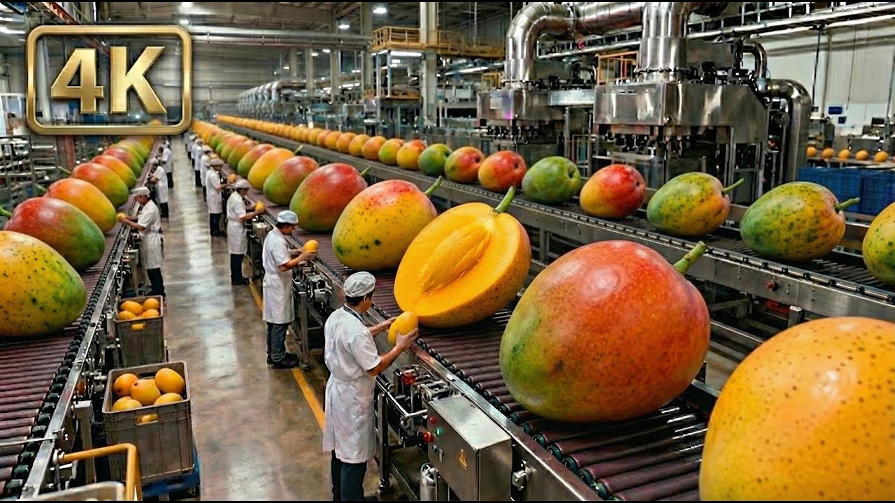 Inside a Modern Mango Processing Factory: From Fresh Mangoes to Mango Pulp (Full Process)