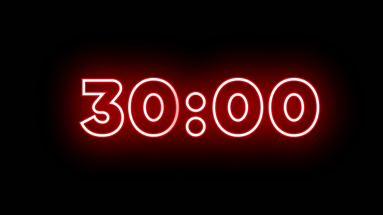 30 Minute Timer | Red Neon Countdown | No Music | Timecraft