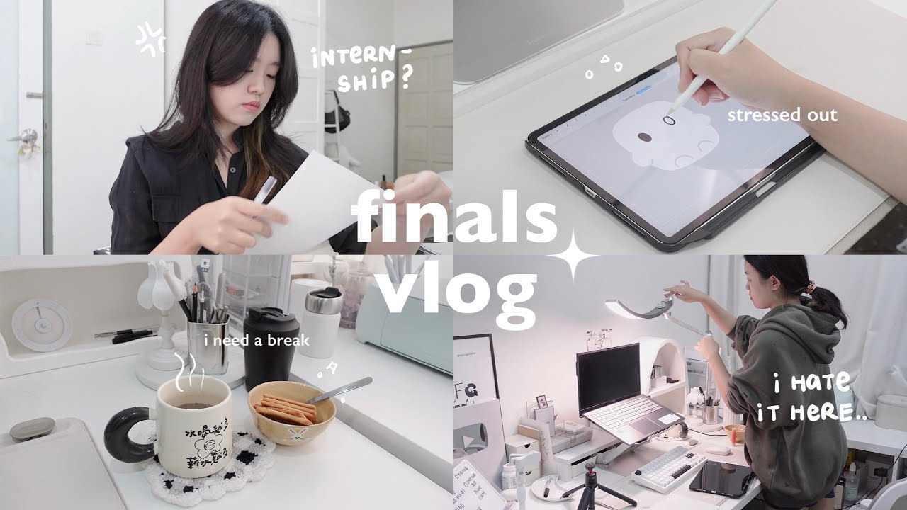 stressed out design student ꩜.ᐟ internship, deadlines, filming ft. kittl