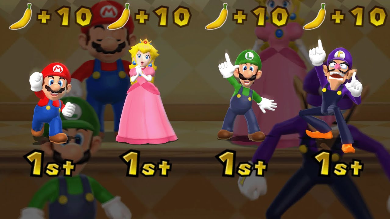 Mario Party 9 - Mario vs Peach vs Luigi vs Waluigi - DK's Jungle Ruins