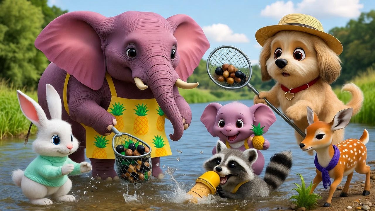 Strawberry Elephant Gang🌟🐘The River Cleaning Day to Restore Nature’s Flowing Beauty