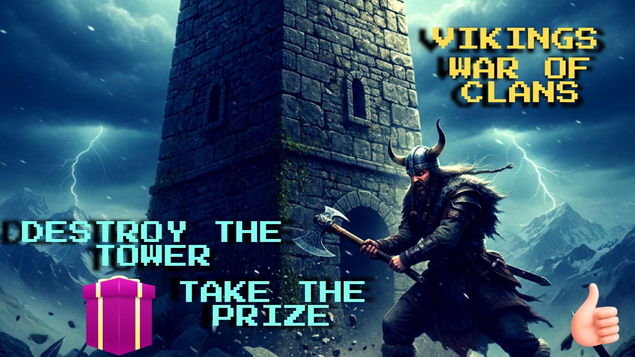 Убей башню - забери приз(Kill the tower and get the prize)Vikings:War of Clans #vikings #mmorpg