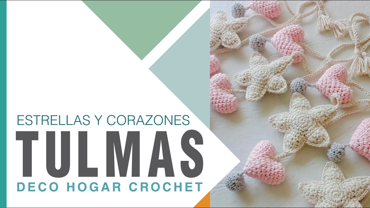 TULMAS ESTRELLAS Y CORAZONES ⭐💕 A Crochet 💕⭐ Sujeta cortinas para decorar tus ambientes ⭐⭐⭐