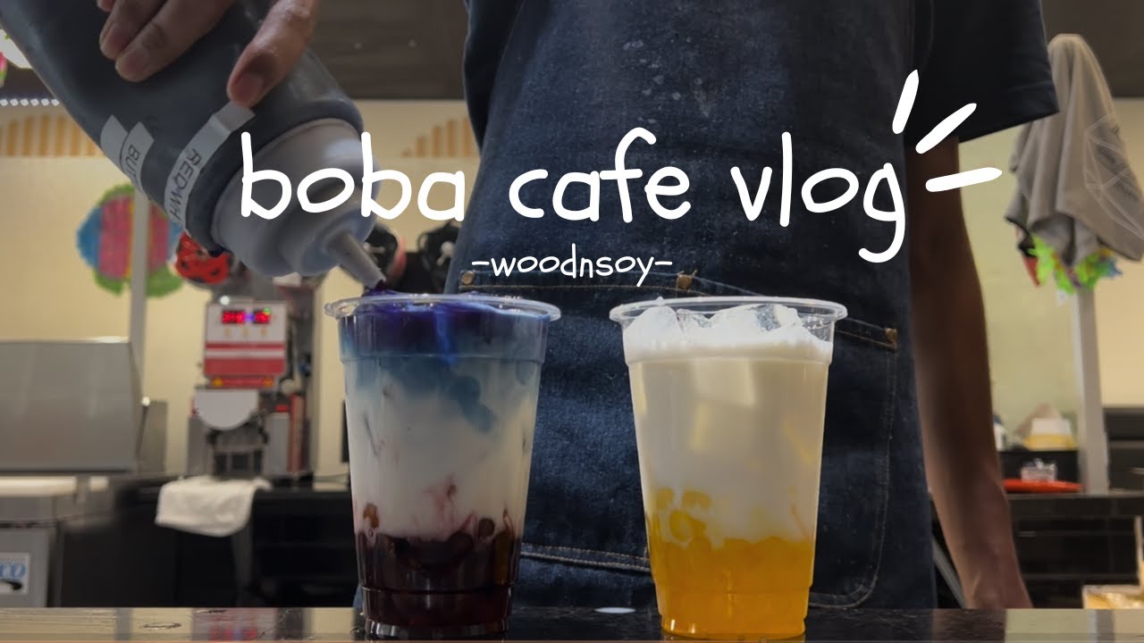 boba cafe vlog asmr 🧋- bobarista shift☀️