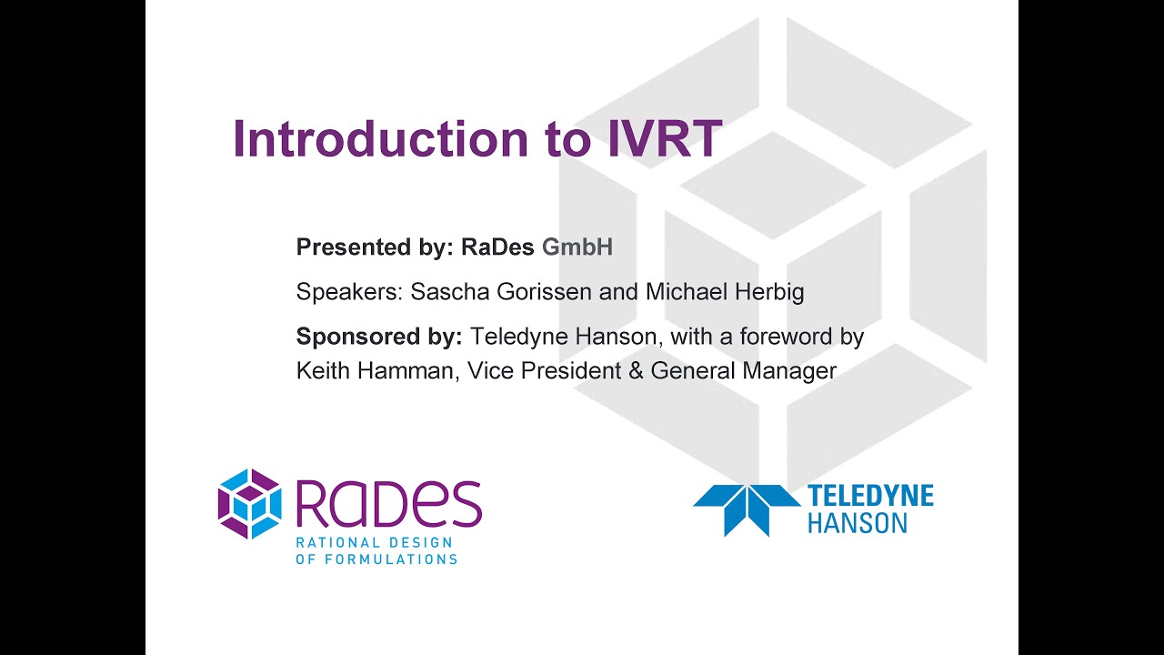 Webinar: Introduction to In Vitro Release Testing (IVRT)