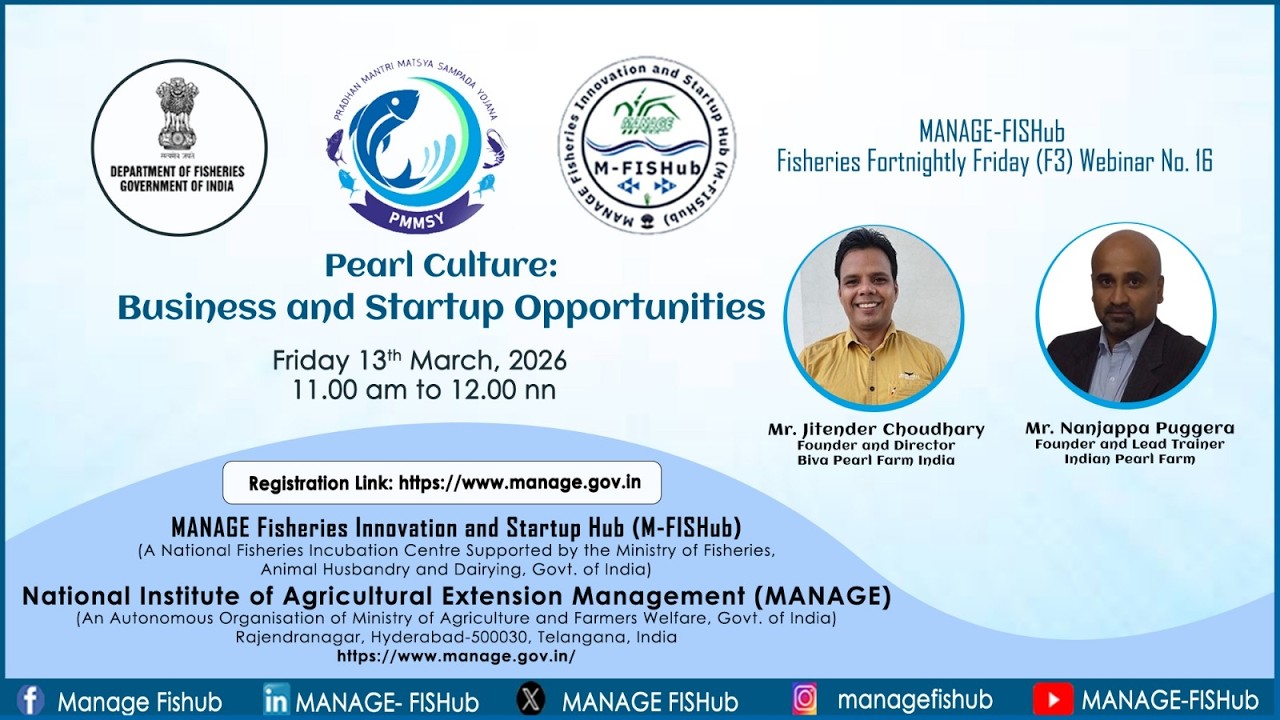 MANAGE-FISHub Fisheries Fortnightly Friday (F3)  Pearl Culture: Business and Startup Opportunities