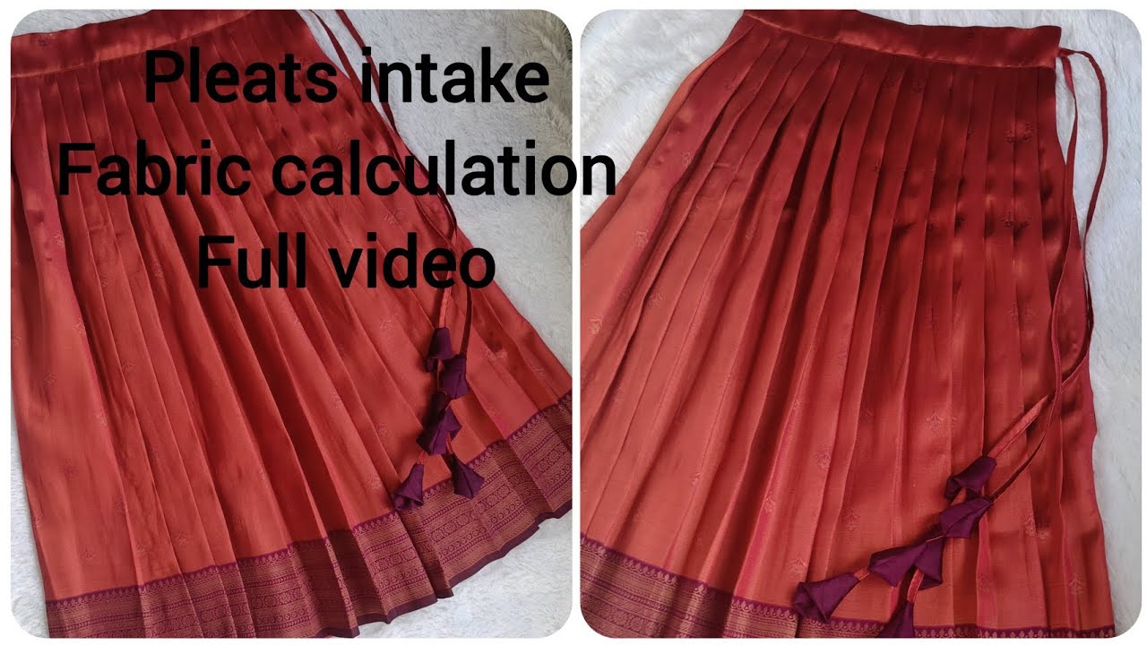 Pattupavada /Pleated skirt /pleats intake fabric calculation /full video malayalam 