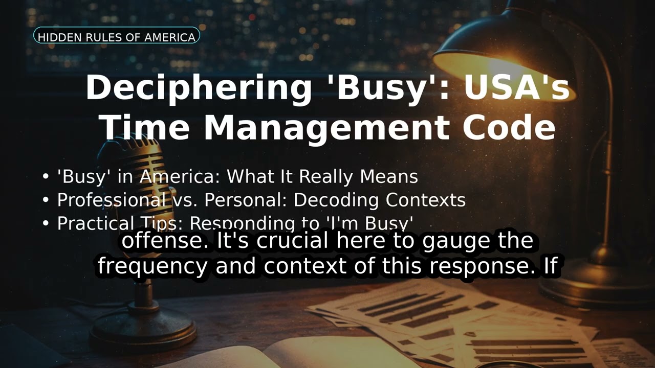 Deciphering 'Busy': USA's Time Management Code