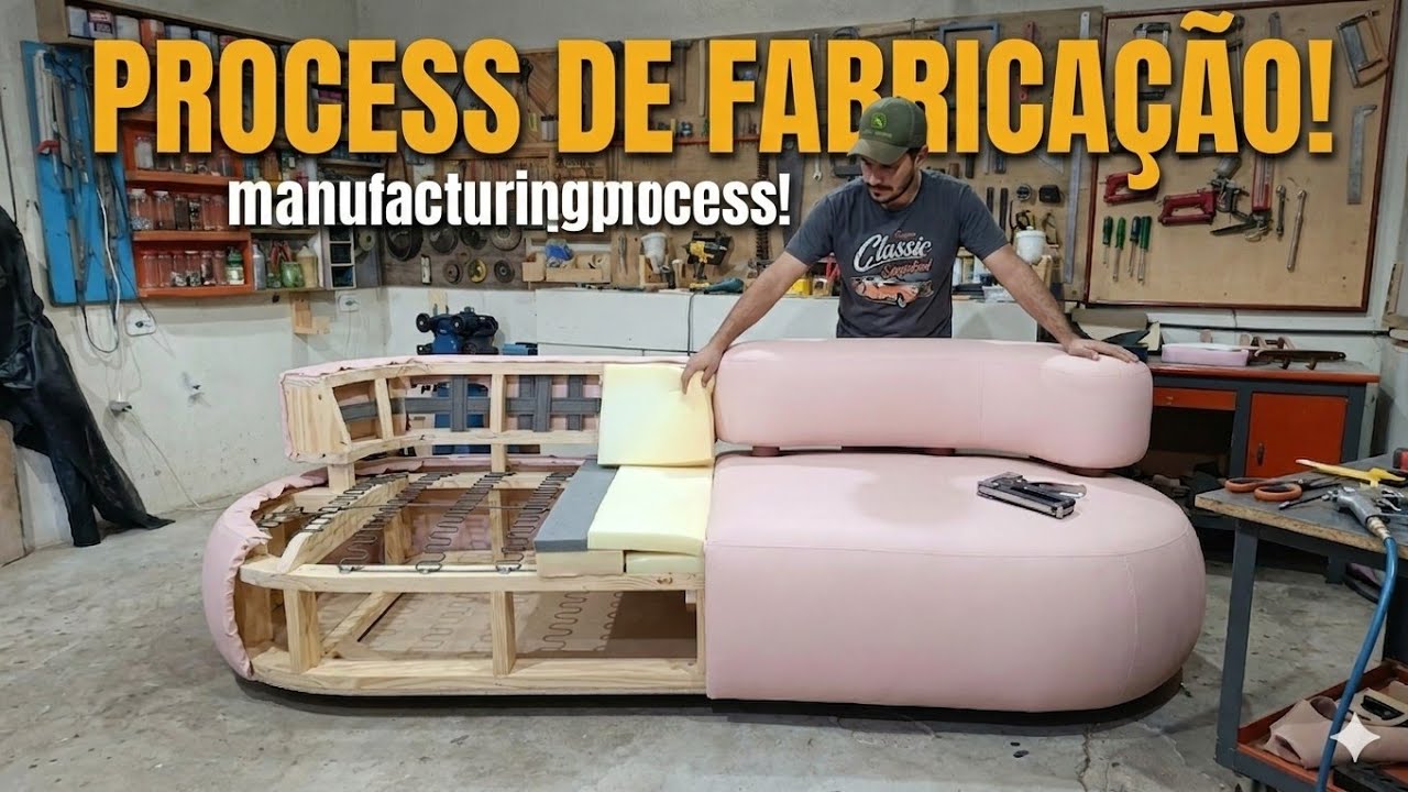 manufacturing process sofá curvo: Construa o Seu com Estilo e Conforto! #DIY#chester #sofa 
