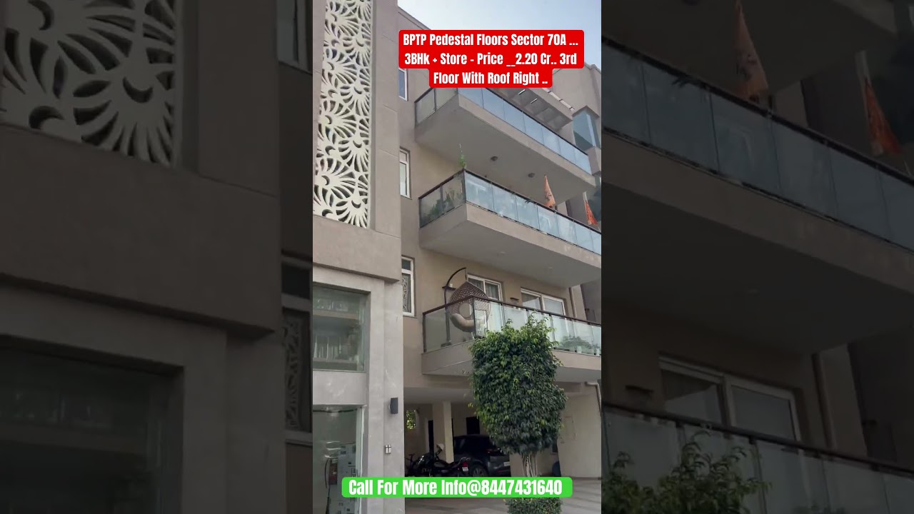BPTP pedestal Floor Sector 70a .. 3BHk + Store _ 250 SqYard ..3rd Floor With Roof Right .. #gurgaon