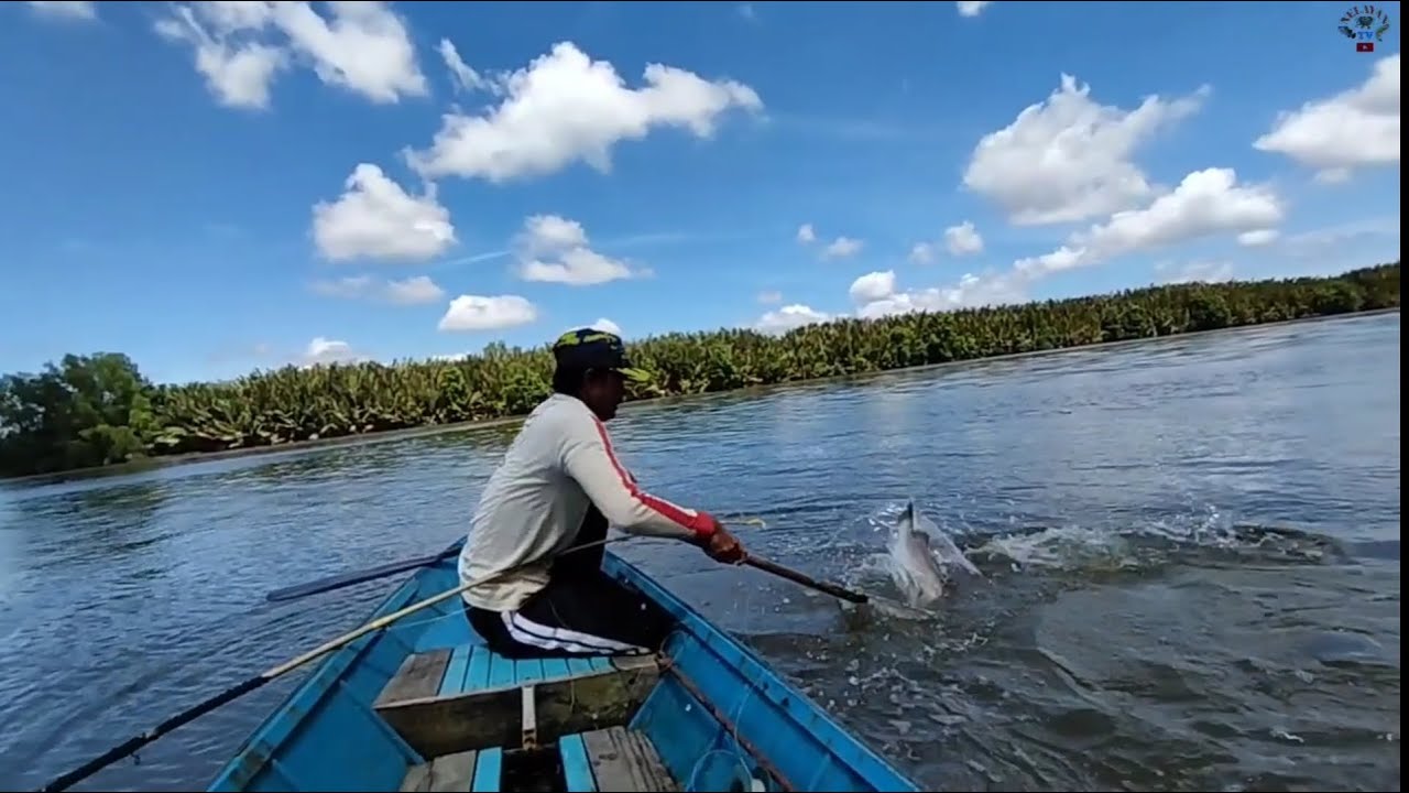 Mancing joran bambu akhir tahun,bakar dua ekor ikan Barramundi