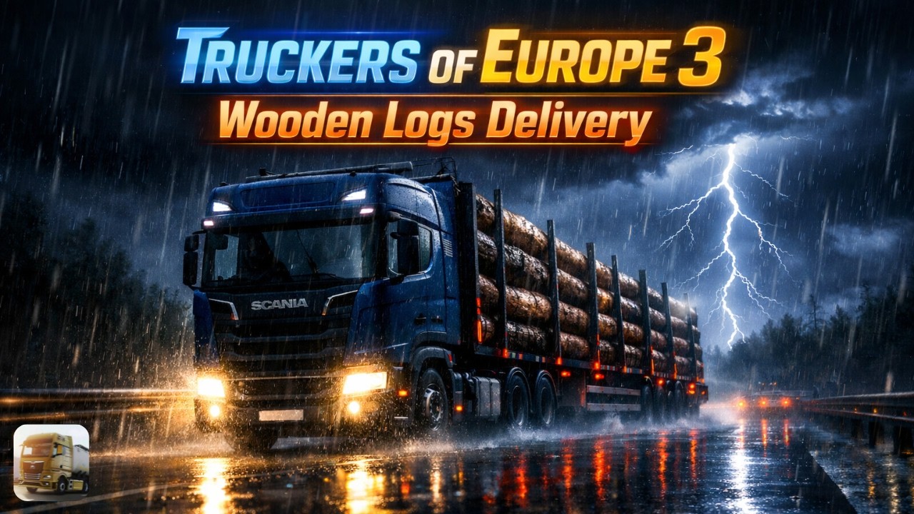 Wooden Logs Night Delivery 🚛 | Smooth Roads but Tough Night Drive 🌙 | Truckers of Europe 3 Gameplay