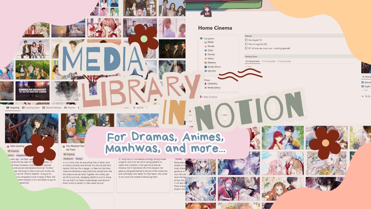 How I organize my Animes and Asian Dramas with Notion | Media Library Tour