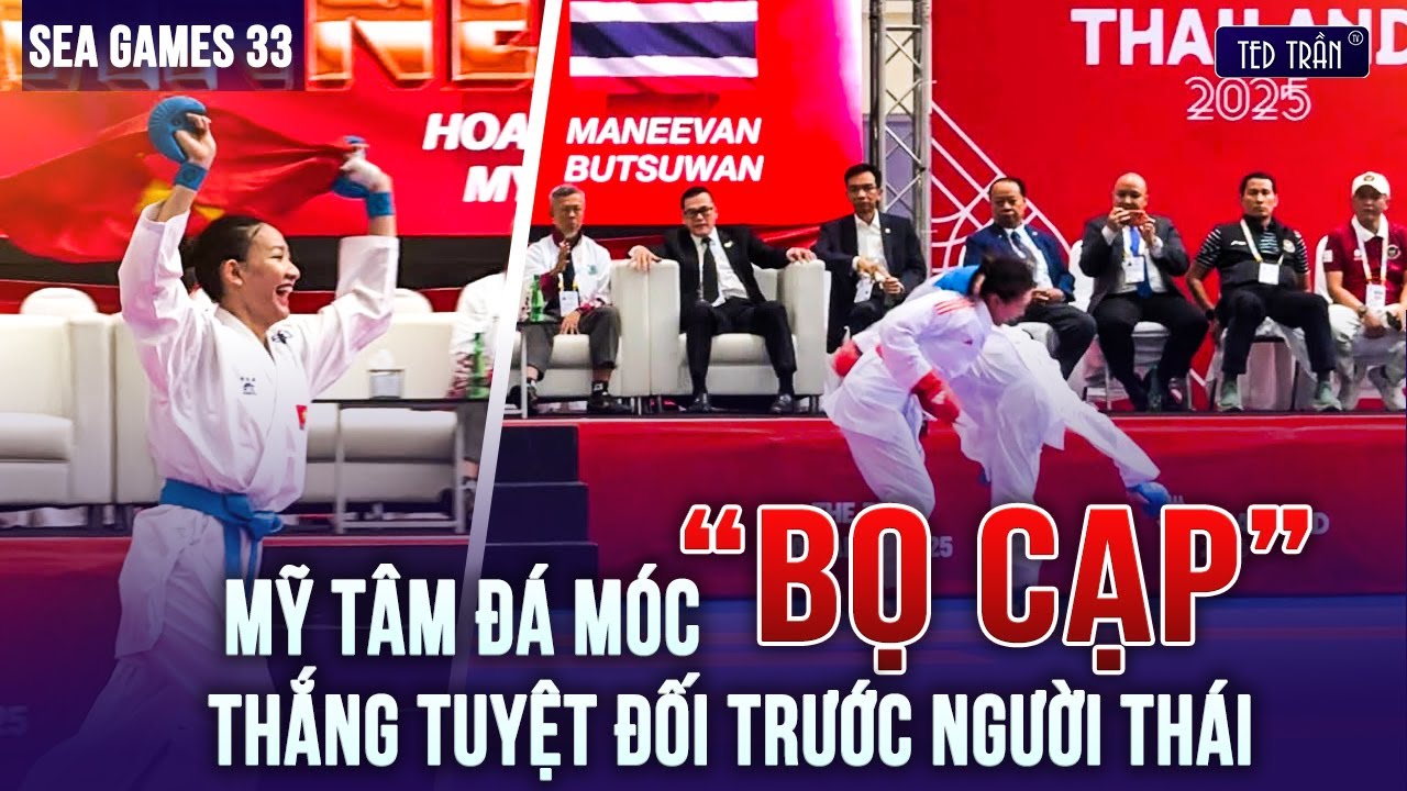 MỸ TÂM ĐÁ MÓC “BỌ CẠP”THẮNG TUYỆT ĐỐI TRƯỚC NGƯỜI THÁI Ở CHUNG KẾT, GIÀNH HCV SỚM CHỤC GIÂY