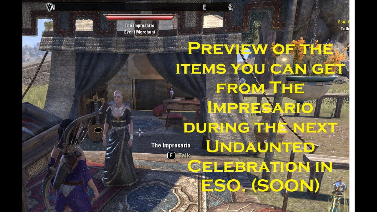 ESO preview of the amazing items you can get from The Impresario event merchant. (soon)