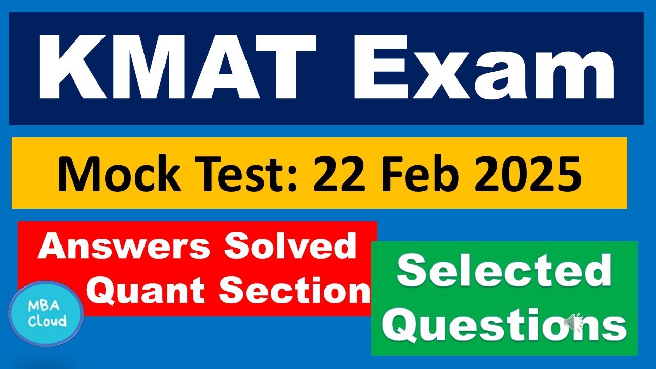 KMAT Mock Test| Answers Discussed