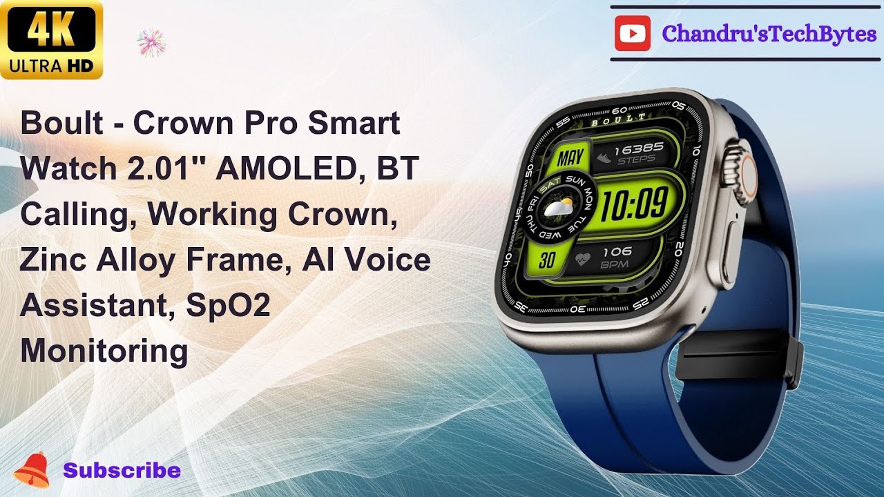 ⌚ Boult Newly Launched Crown Pro🕒 Smart Watch – Skyline Blue #boult